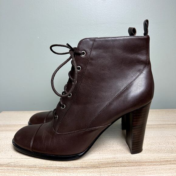 Apostrophe Tootsie Heeled Ankle Booties Brown Leather Victorian Style Shoes 8.5 - Picture 11 of 12